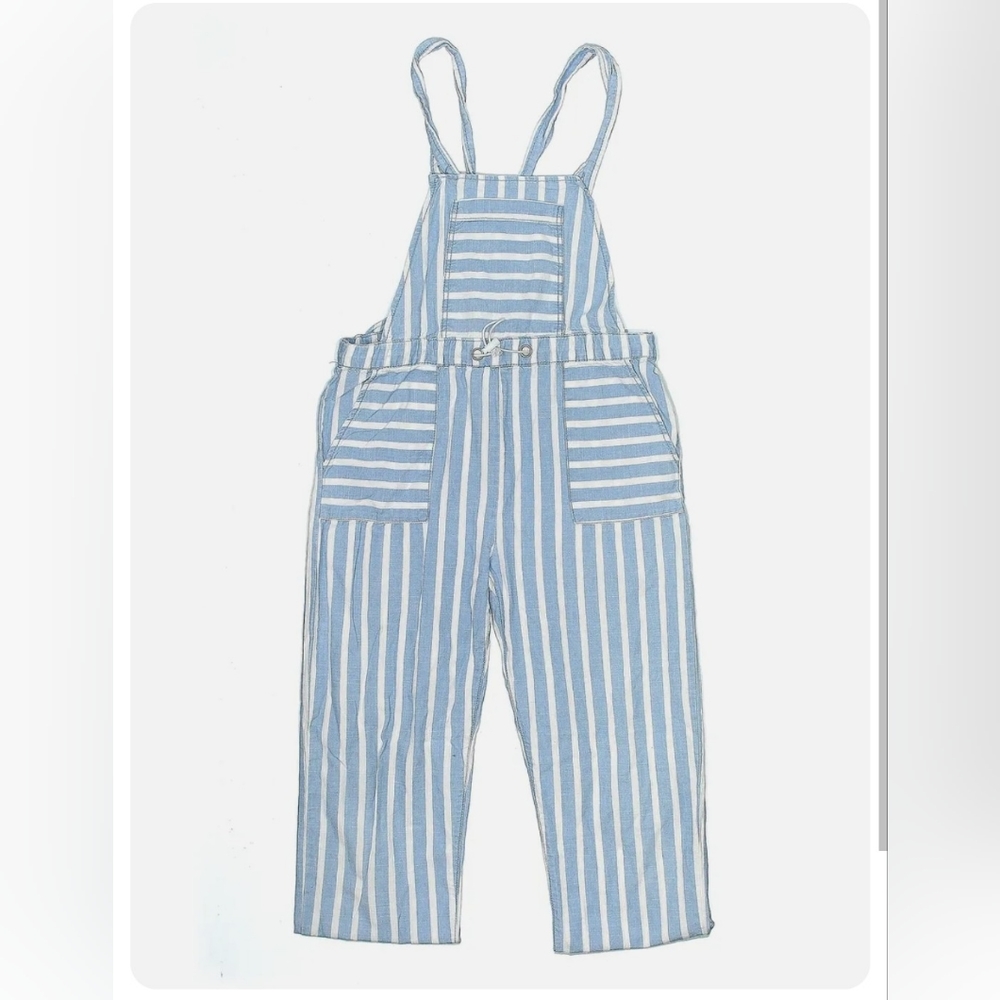 Girls Striped Overalls - size Large